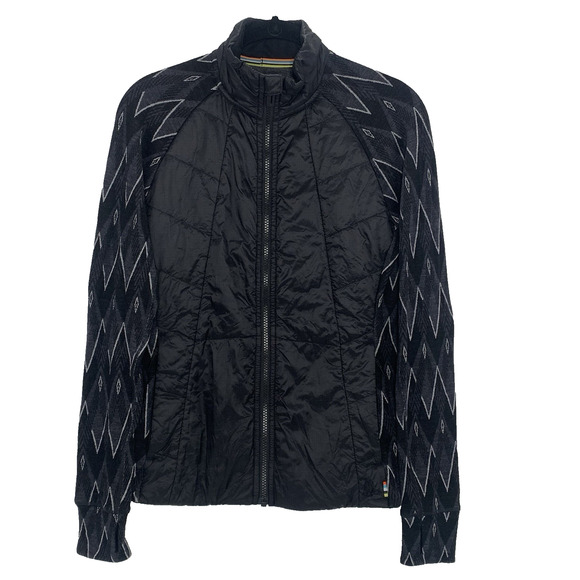 SMARTWOOL Smartloft 60 Jacket Women S Black White Wool Geometric SW014074 EUC - Picture 1 of 12